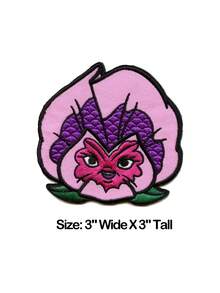 1PC Official Alice In Wonderland Purple Pansy Embroidered Iron On Patch - Multicolor - View 8
