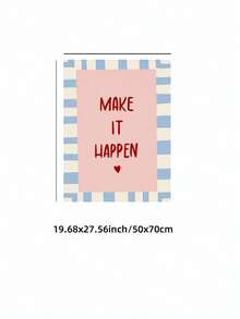 1 pieza Cartel de pared sin marco "Hazlo realidad" | Póster de empoderamiento en tono rosa palo con tipografía vintage | Impresión motivacional de autocuidado para habitación de niña y dormitorio | Decoración para sala de estudio, dormitorio, FunkyPosters, impresiones para pared - Multicolor - Ver 11