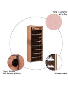 Armario zapatero vertical múltiples niveles almacenamiento zapatos organizador calzado ahorro espacio diseño funcional entrada dormitorio resistente moderno - Multicolor - Ver 2