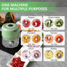 1 Pcs Electric Garlic Chopper, Electric Mini Garlic Chopper 250ml Vegetable Chopper, Food Chopper, USB Cord Garlic Chopper, Onion Chopper, Portable Small Food Processor For Garlic, Ginger, Chili, Vegetables, Garlic Chopper, Mini Portable Veggie Chopper, Garlic Grinder Masher Onion Chopper, Blender To Vegetable, Wireless Food Processor For Ginger - màu xanh lá - Xem 8