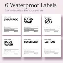 WCIC 16.9oz/500ML Bright Black Shampoo And Conditioner Dispenser Set,Bottle + Sticker + Wooden Tray/Silicone Tray/Stand,Shower Soap Dispenser With Labels,Plastic Shampoo Bottles Refillable - Body Wash/Shampoo/Conditioner/Hand Soap/Dish Soap/ Lotion - View 8
