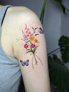 Tatuajes temporales impermeables y resistentes al sudor con diseños de dopamina, flores, mariposas y estilo de campus de dibujos animados, pegatinas de tatuajes falsos lavables de material de PVC con diseño minimalista Y2K, tatuajes falsos resistentes al sudor para volver a la escuela, arte corporal de tatuajes temporales, adecuados para uso diario