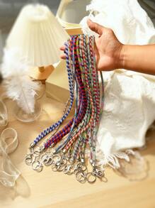 1 pieza Cordón multicolor con cristales de rhinestone - Correa de nylon con broche metálico, elegante y brillante llavero para identificación y teléfono, adecuado para oficina, maestro, estudiante (7 colores: Mezclado/Gris/Rosa/Azul/Negro)