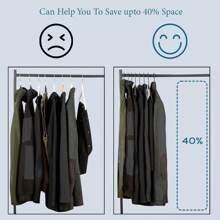 Pacote com 40/20/10 cabides finos de plástico preto, leves e resistentes, economizam espaço, adequados para pendurar camisetas e camisas, cabides finos, design antiqueda