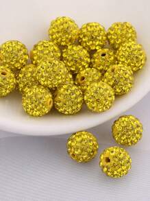 100 颗/包 10 毫米陶瓷珠手工散珠 DIY 手链项链珠宝配饰 - 100顆滿鑽陶泥珠 - 查看 18