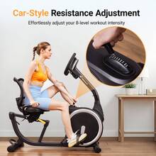 Recumbent Exercise Bike For Home, Spin Bike Stationary Bike With Smart Bluetooth And Exclusive App Connectivity Stepper, LCD, Heart Rate Handle,Elliptical Cross Trainer Magnetic Recumbent Bikes - S19 - 查看 3