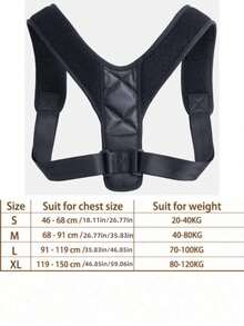 1pc Adjustable Back Support Brace, Elastic Posture Corrector For Home, Office, Sports - Multicolor - View 5