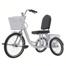 20 Inch Tricycle Bicycle 3 Wheels 1 Gear For Adults Tricycle With Shopping Basket