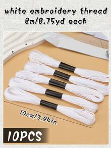 1 Set Of 10pcs Embroidery Floss, 8m/Pc Cross Stitch Thread, Handmade Embroidery Yarn Suitable For Various DIY Embroidery Sewing Projects