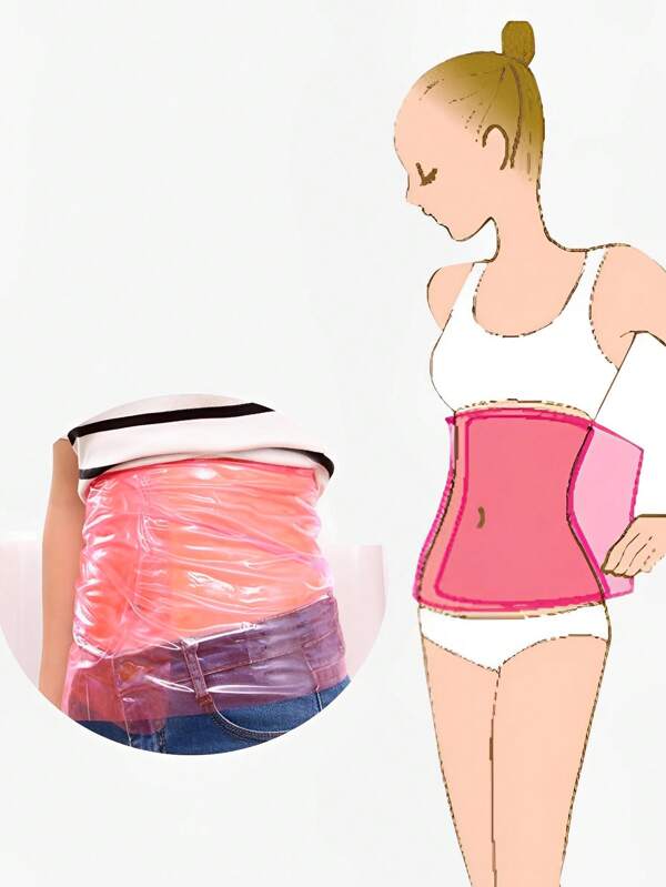 Reusable Sauna Waist Trainer | Transparent Blue & Pink Options | Durable PVC Slimming Belt For Women | Sweat-Inducing Body Shaper | Shape-Up Waist Wrap For Fitness | 110cm X 25cm & 128cm X 25cm Sizes Available