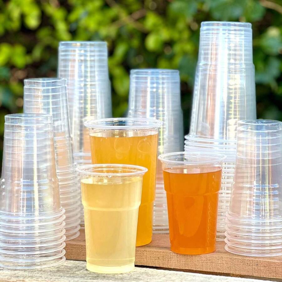 HOT BARGAINS, 100 X Pint Glasses Clear Strong Reusable Plastic Pint - Multicolor - View 1