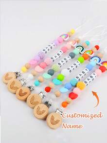 1 件个性化定制名称、字母、文字、硅胶、全新 DIY 名称山毛榉木、彩虹心形包饰、钥匙扣、吊坠、串珠花装饰、适用于背包、旅行包、行李箱、可爱配饰、小礼物、秋冬、闪光、耐用、可爱、有趣 - 多色2 - 查看 1