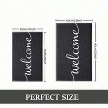 1 pieza Felpudo "Bienvenido" para uso interior y exterior antideslizante para entrada, alfombra para patio, garaje, jardín, alfombra decorativa, decoración del hogar, alfombra de área, fácil de limpiar, regalo