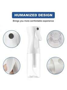 1pc Continuous Fine Mist Spray Bottle: Leak-Proof Design With Adjustable Nozzle For Perfect Even Spraying. For Hairstyling Frizz Control, Skin Care Misting, Plant Watering, Cleaning Solutions & Essential Oil Diffusion. Ideal For Morning Routines, Salon Use, Gardening & Home Organization By Beauty Enthusiasts & Adults. - 白色 - 查看 4