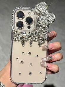 Kitty Bow 闪光水晶手机壳适用于 16 Pro Max 15 14 13 12 保护套防水防震防摔防刮