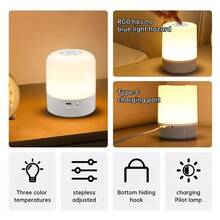 A Touch Bedside Lamp With Adjustable Brightness, USB Charging, Portable Touch Night Light, Mini Night Light, Perfect As A Valentine'S Gift, Suitable For Bedroom, Living Room, And Desk Lighting. - Multicolor - View 6
