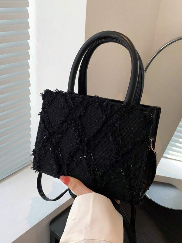 Women's Simple Elegant Commuter Handbag, New Fashion One Shoulder Crossbody Bag, Chic Small Square Bag