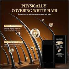 2-In-1 Hair Color Stick & Comb, Long-Lasting Waterproof Color,Sweat-Proof, Quick Root Touch-Up, Coloring Tool – For Women & Men - 黑色 - 查看 6