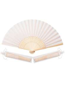 Bộ quạt trắng/đen thanh lịch, quạt giấy cầm tay, quạt tre trắng gấp, quạt cầm tay, quạt giấy gấp, quạt tre cầm tay tự làm, quạt trang trí tiệc sinh nhật, trang trí tiệc đính hôn, tốt nghiệp, tiệc cưới, phòng ngủ, trang trí bàn tại nhà - Nhiều màu - Xem 2