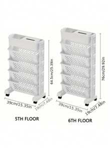 1 件多层移动办公桌整理车，塑料滚动办公室文件存储架，带轮子的书架，适合家庭和办公室使用