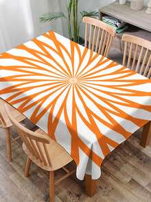 1 pieza Mantel impreso con serie geométrica floral, mantel de poliéster moderno rectangular/redondo impermeable, mantel impreso digitalmente adecuado para la sala de estar, mesa de comedor al aire libre, mesa redonda pequeña - Multicolor - Ver 18