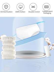 5条/包 一次性白色三角内裤，方便商务旅行、产后、经期使用，独立包装，可爱半透明内裤 - 彩色 - 查看 4