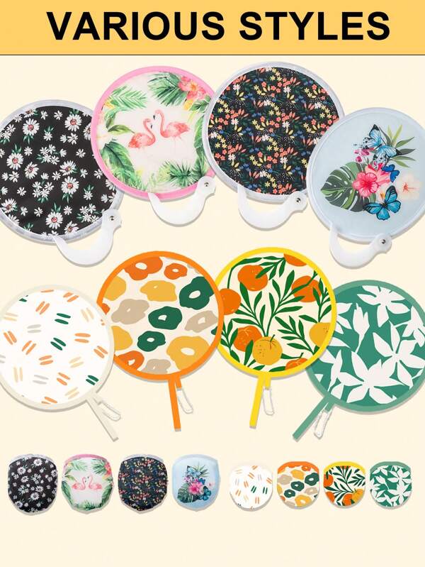 Un hermoso abanico plegable redondo, un abanico de playa de verano, un accesorio imprescindible para carnavales y ventiladores portátiles, un accesorio de playa, apropiado para festivales, bodas y viajes