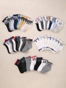 24双随机数字印花休闲短袜，男女童款 - 彩色 - 查看 5