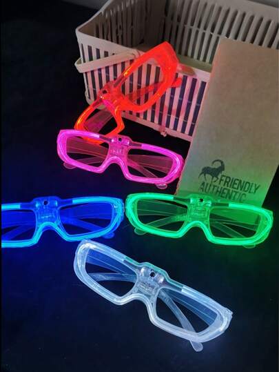 20只装LED发光眼镜，多色遮光镜片，无线闪光发光眼镜，适用于黑暗派对用品、霓虹派对礼品，可用于婚礼、生日、街头LED发光亚克力眼镜，适用于生日派对、舞会、复活节、婚礼、母亲节、春季装饰、毕业季等场合。