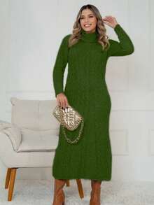 Women Long Dresses - Army Green - View 5