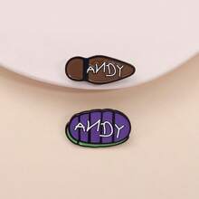 2pcs ANDY Hard Enamel Needle Creative Abstract Brooch Lapel Badge Jewelry Accessories - Multicolor - View 3