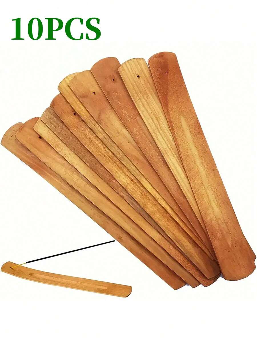 5 piezas/10 piezas Soporte de incienso de madera, Soporte de varillas de incienso, Caja de incienso, Quemador de incienso, Quemador de incienso hecho a mano, para meditación y relajación, decoración del hogar, adecuado para camping, jardín, patio, cena a la luz de las velas, fiesta de té, decoración
