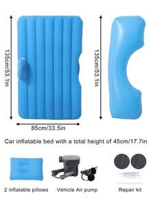1pc Inflatable Car Mattress With Air Pump, Foldable Camping Airbed For SUV Backseat, Portable Travel Bed For Camping, Car, Outdoor Party, Includes Air Pump & Storage Bag - Multicolor - View 13