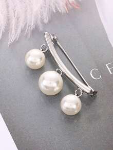 2枚仿珍珠防走光胸针 - 领结胸针 - 镶钻胸花光滑针扣，服装配饰 - 彩色 - 查看 7