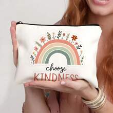 1pc Teacher Gifts, To Best Teacher Ever Letter Print Makeup Bag, Gift Bag Zipper Bag For Travel, Lightweight Storage Bag, Coin Purse, Zipper Clutch Pouch, Pouch Bags Cosmetics Bag Makeup Storage Bag Beauty Bag Makeup Bag, Cosmetic Bag, Vacation Organizer, Large Capacity Makeup Organizer Makeup Case,Travel Essentials Bag For School Holiday Back To School Supplies Travel Bag For Women Make Up Bag