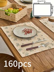 1/4/6/12pcs Yellow Ditsy Floral Double Layer Placemats, Bohemian Style Kitchen Dining Table Decor Coasters For Cups, Bowls, Plates, Suitable For Holidays, Parties, Dinners, Home Decoration - Multicolor - View 13