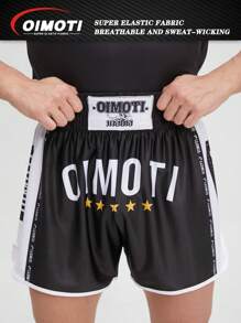 OIMOTI Short de boxe ample et confortable, style petit ami, pour le fitness, la course, la boxe, le MMA, ONE Championship