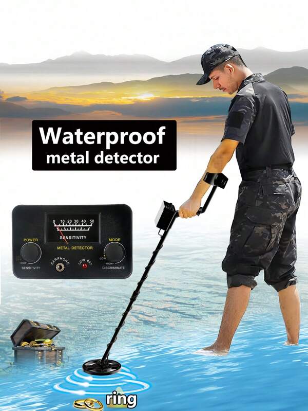 Professional Metal Detector, Waterproof IP68 Metal Detector With Precise Locator, Handheld Foldable Deep Detection For Precious Metals (Gold, Silver, Copper, Iron), 5 Modes, Suitable For Adult Gold Detector