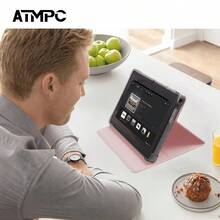 Tablet Android 14 de 7 polegadas ATMPC, equipado com 2GB de RAM DDR, 32GB de ROM, 3500mAh, processador quad-core, tela IPS 1024X600, câmera frontal de 30 pixels e traseira de 200 pixels, Wi-Fi 802.11 b/g/n 2.4g, PC, equipado com quatro capas de couro anti-queda coloridas