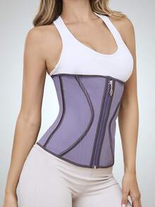 1 PIEZA Corsé de látex para mujer, Moldeador corporal morado para mujer que aprieta el abdomen y la cintura, Tops deportivos, Shapewear, Uso diario