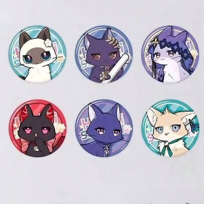 1 pieza Accesorio de anime Paimon Cat Kafuka Insignia, regalo de cumpleaños, Navidad, regalo de Halloween