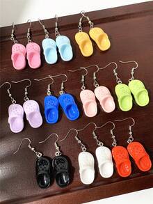 1 对逼真的卡通镂空木屐风格耳环，可爱创意耳环适合日常佩戴，男女通用 - 洞洞鞋耳環 - 查看 11