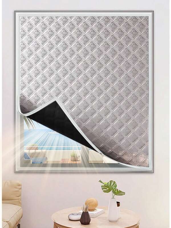 1 pieza Cortina de ventana blanca, cortina térmica a prueba de viento, tope de corriente de aire de invierno, película aislante a prueba de frío para ventanas del dormitorio