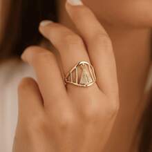 Anel Nossa Senhora Ajustável Cravejado - Banhado a Ouro 18k