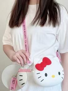 Sanrio 1 PC For Hello Kitty & Family Fanny Pack - Cute Cartoon Design, Lightweight & Portable Organizer Bag For Daily Outings, Hand Washable Silicone Material, Ideal For Travel And Outdoor Activities, Travel Organizer | Playful Accessory | Silicone Fanny Pack, For Hello Kitty Accessories