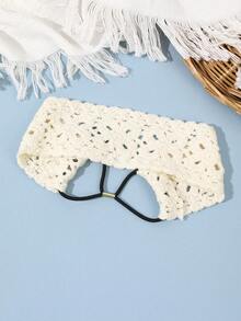 1 pièce Bandeau élastique tricoté avec fleurs bohèmes et carrés, accessoires capillaires romantiques pour femmes, turban, bandeau de sport, bandeau pour cheveux automne hiver pour tenues de vacances, écharpe élégante femme, accessoires essentiels pour vacances d'été bohème, bandana, accessoires de plage pour femmes - Multicolore - Voir 11