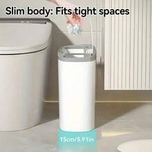 Smart Trash Can With Automatic Sensor Lid - Hands-Free Operation, Touchless Closure, Space-Saving Wall Mount, Odor-Sealing Technology - Ideal For Bathroom, Kitchen, Office - Battery-Powered (Batteries Not Included) - Modern White Design, Small Bathroom Trash Can, Spacesaving Waste Bin, Contemporary Aesthetics, Sleek Plastic Bin, Smooth Powder Coat