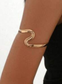 1 Peça Bracelete de Braço Ondulado Minimalista e Fashionista em Dourado