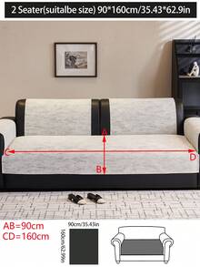 1件装四季通用沙发垫套，现代简约防滑双层防水沙发座垫，防尘可水洗，柔软不褪色，宠物友好，适用于L型及1/2/3/4座沙发，可用于卧室、办公室、客厅。 - 灰色 - 查看 17