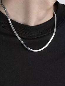 1 件欧美风格扭曲不锈钢项链，适合男女日常佩戴